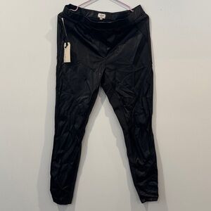 Aritzia Wilfred Faux Leather Leggings Black High Rise